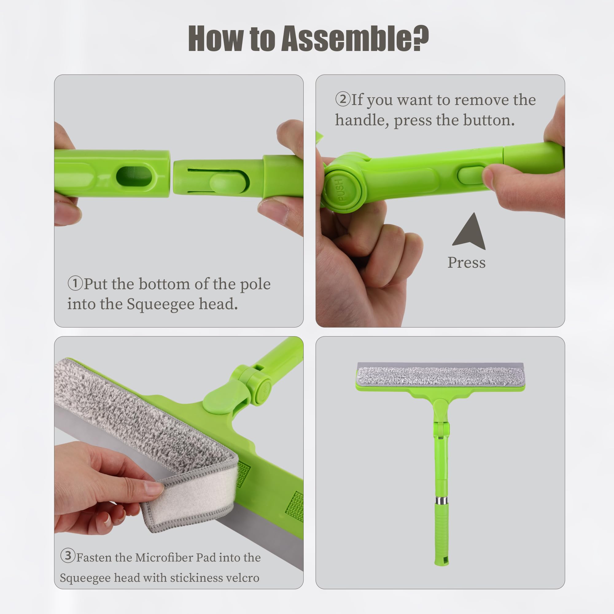 Homilifibra All-Purpose Shower Squeegee for Glass Doors, Bathroom Cleaner Tool for Household Home Window Mirror, Cleaning Tile Wall,Car,Windshield