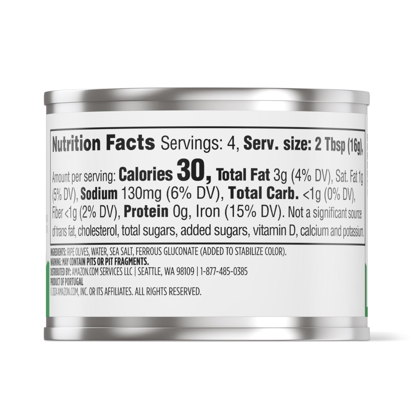 Amazon Grocery, Black Ripe Sliced Olives, 2.25 Oz