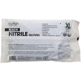 ForPro Professional Collection Disposable Nitrile Gloves, Chemical Resistant, Powder-Free, Latex-Free, Non-Sterile, Food Safe, 4 Mil, Black, X-Large