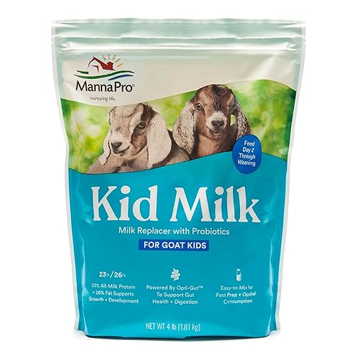 Manna Pro Goat Kid Milk Replacer, High in Protein to Support Growth, Powered by Opti-Gut to Support Gut Health & Digestion, Easy-to-Mix Formula, 4 lbs