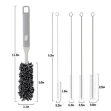 PeiTuSengJin Five-Piece Bottle Brush Cleaning Set Includes 4 Straw Cleaning Brushes and 1 Cup Brush with Detachable Long Handle. Suitable for Cleaning
