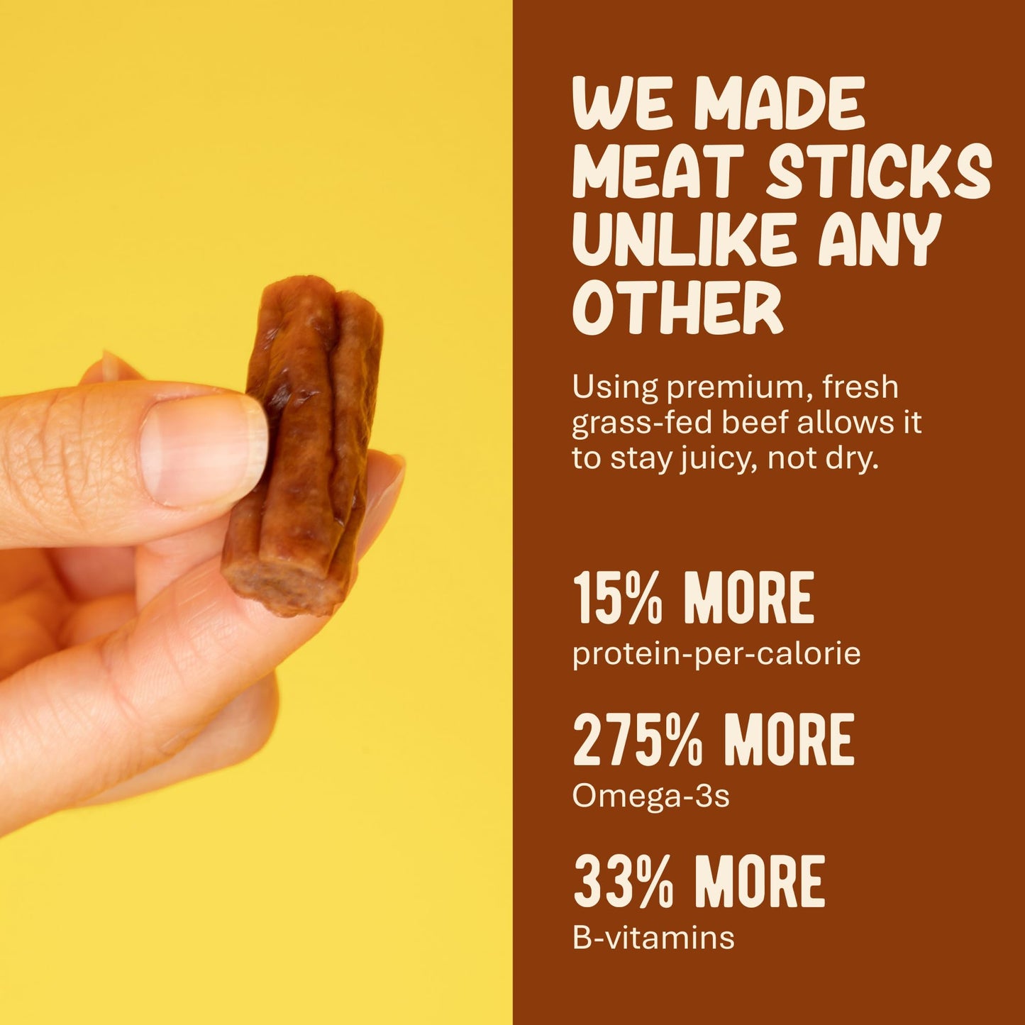 Grazly Plain Beef Stick Ends - Made With Only Grass-Fed Beef, Spring Salt & Collagen Casing - Bite-Sized High-Protein Meat Snack, 10g of Protein Per