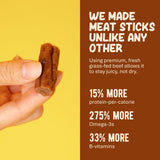 Grazly Plain Beef Stick Ends - Made With Only Grass-Fed Beef, Spring Salt & Collagen Casing - Bite-Sized High-Protein Meat Snack, 10g of Protein Per