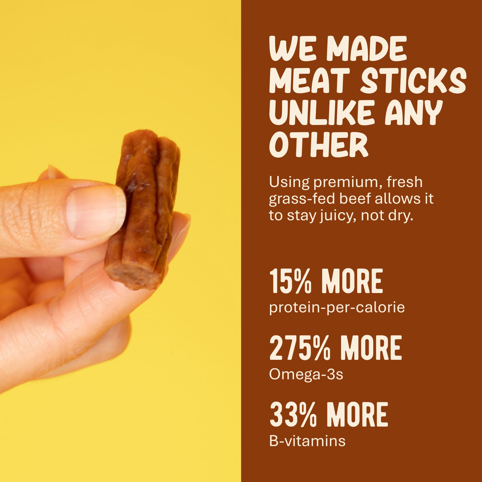 Grazly Plain Beef Stick Ends - Made With Only Grass-Fed Beef, Spring Salt & Collagen Casing - Bite-Sized High-Protein Meat Snack, 10g of Protein Per