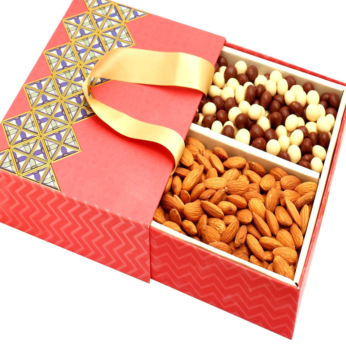 Ghasitaram Gifts Dry Fruit - 2 Part Almonds and Nutties Bag Box
