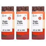Raaka Chocolate Maple & Nibs, 75% Cacao Dark Chocolate | Gourmet Dark Chocolate Gift | Organic, Paleo, Vegan, Fair Trade, Soy Free, Non GMO, Gluten