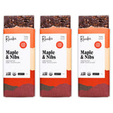 Raaka Chocolate Maple & Nibs, 75% Cacao Dark Chocolate | Gourmet Dark Chocolate Gift | Organic, Paleo, Vegan, Fair Trade, Soy Free, Non GMO, Gluten