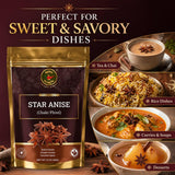 Spice Magic Star Anise Whole 3.5 oz I Perfect for Cooking, Baking, and Brewing Tea I Chinese Star Anise Whole Pods | All-Natural, Gluten Free, Non-GMO
