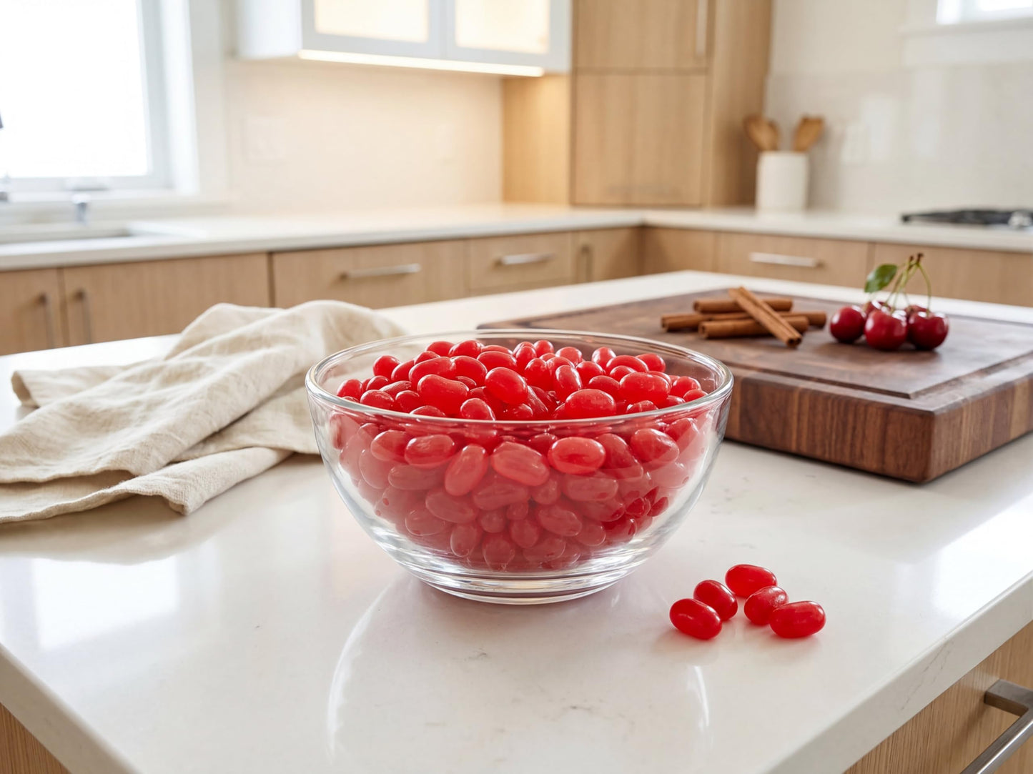 Jumbo Cinnamon Jelly Beans 1 lb - Spicy Sweet Flavor, Large Gourmet Jellybeans, Chewy Bulk, Bright Red for Buffets, Candy Dish, Baking, Holidays
