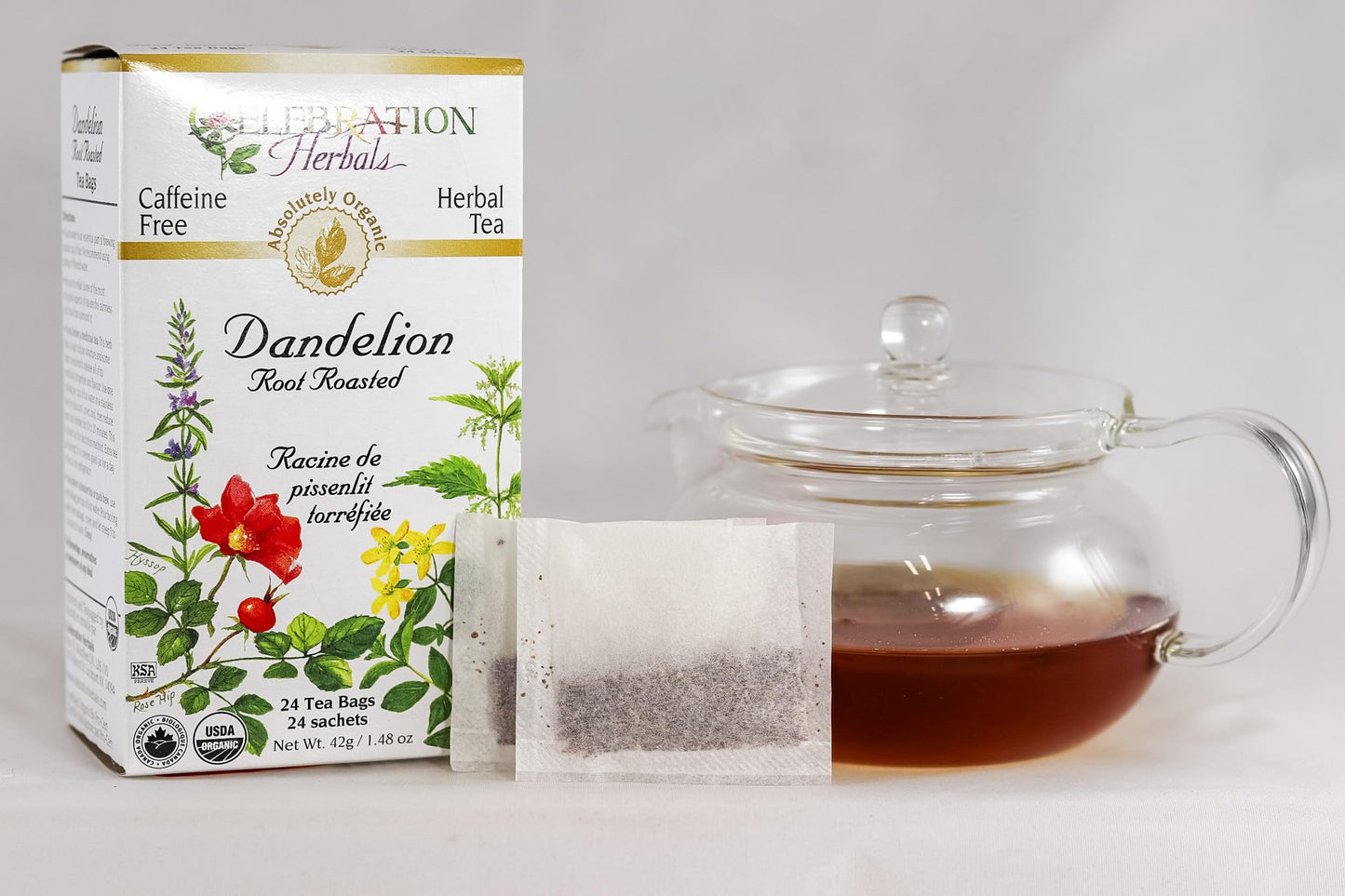 CELEBRATION HERBALS Dandelion Root Roasted Tea Organic 24 Bag, 0.02 Pound