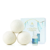 Thymes Wool Dryer Balls Set - Includes 3 Wool Laundry Balls + 1 Scented Laundry Fragrance Oil for Dryer - Eliminate Wrinkles, Static & Lint (Washed