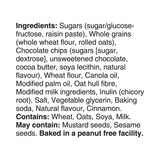 Dare Bear Paws Minis, Oatmeal Chocolate Chip Cookies - Peanut Free {Imported from Canada}