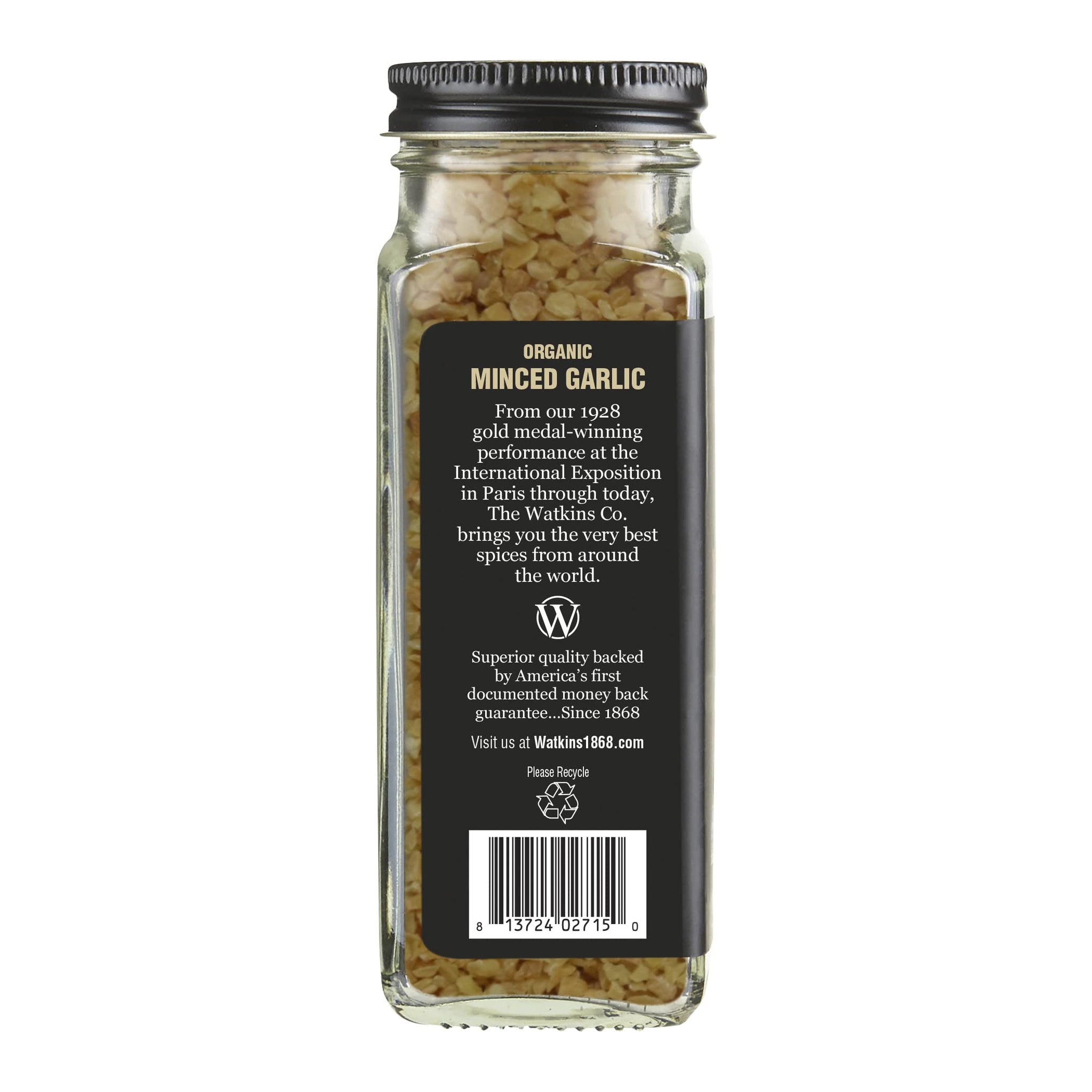Watkins Organic Minced Garlic, 3.3 oz., 1 Count