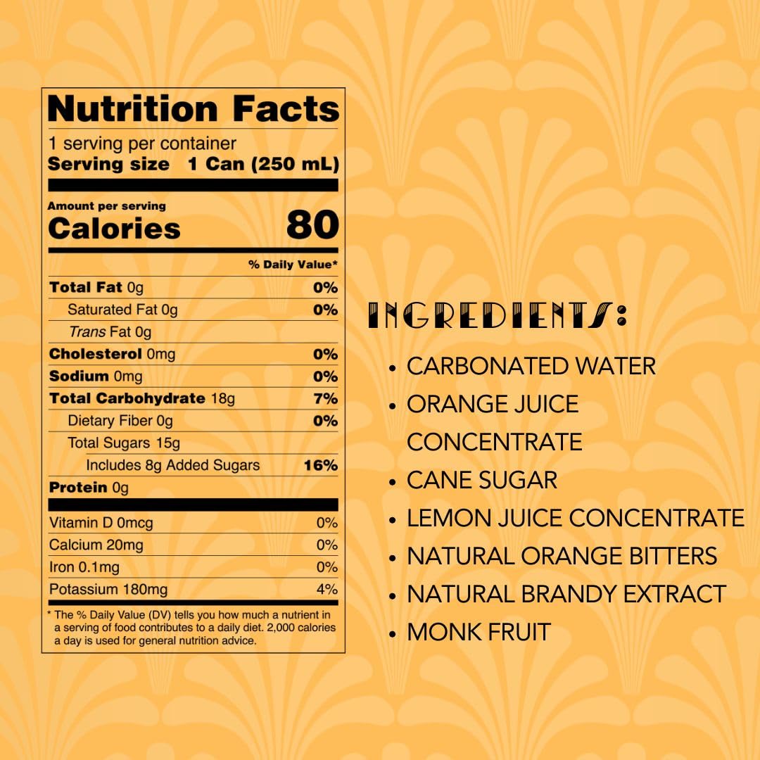 Blind Tiger Sidecar Mimosa 4-Pack | Orange, Lemon & Bitters Non-Alcoholic Sparkling Mocktail| Crafted with Natural Ingredients | Mixers, Cocktails