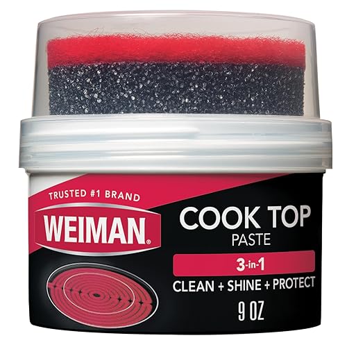 Weiman Cooktop Cleaner Paste, Easily Remove Burned-On Food, Grease and Watermarks, Leaving Your Glass Cook Top Sparkling
