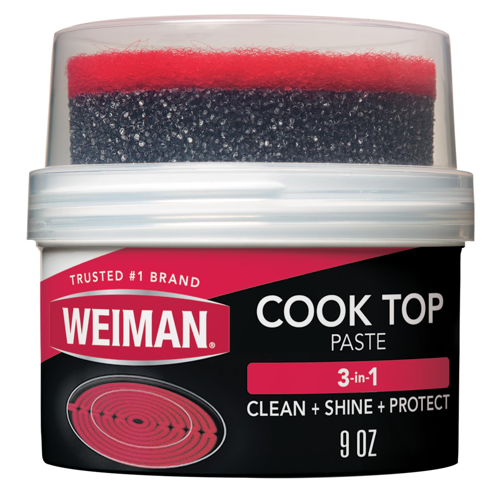 Weiman Cooktop Cleaner Paste, Easily Remove Burned-On Food, Grease and Watermarks, Leaving Your Glass Cook Top Sparkling