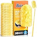 Heavy Duty Duster Refill Kit for Swiffer Duster with 3 ft Extension Pole & 20 Count Refills, 4X Microfibers Multisurface Dusters for Cleaning Home