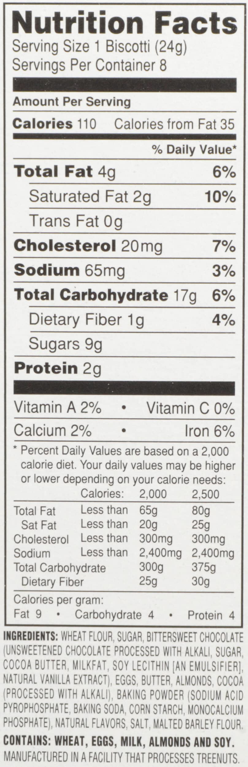 Nonni's, Dark Chocolate Almond Biscotti, 6.88 Ounce