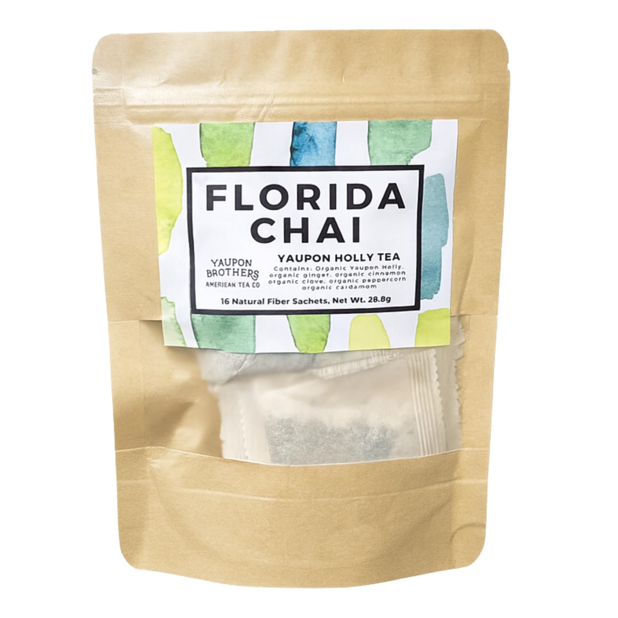 Yaupon Brothers Chai Yaupon Tea - 16 Eco-Friendly Yaupon Chai Tea Bags Crafted from Organic Ingredients & Antioxidant Rich Yaupon Tea Leaves - Perfect