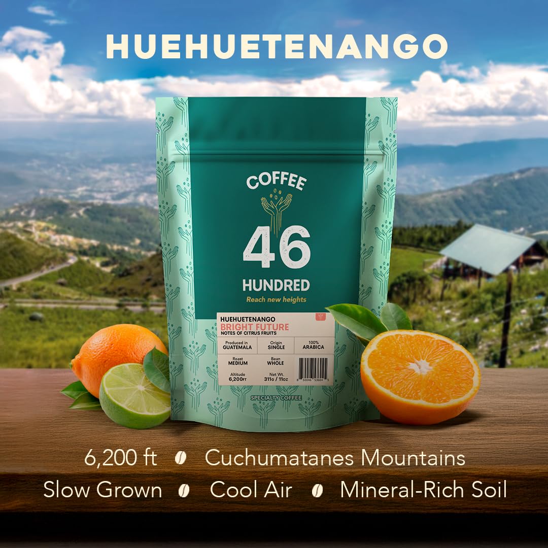 COFFEE 46 HUNDRED® Huehuetenango Whole Bean Coffee - Fresh Roasted in Origin Specialty Grade Single Origin Arabica - Medium Roast Gourmet Coffee Beans