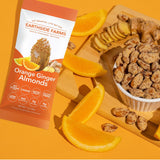 Earthside Farms Orange Ginger Almonds Snack Packs, No Sugar Added Keto Friendly Nuts, Vegan Gluten Free Non GMO Low Carb Snack, Plant Protein Treat