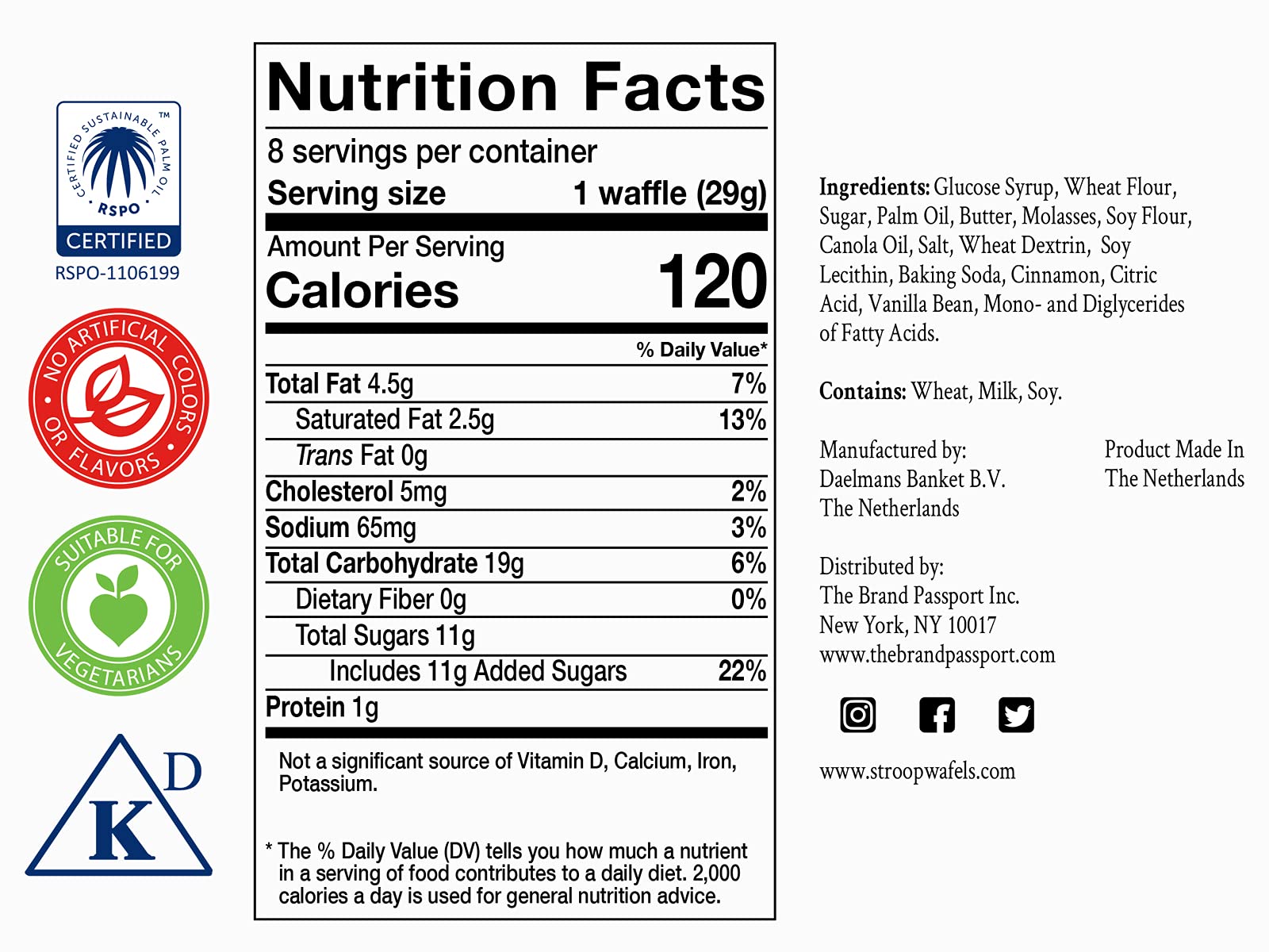 DAELMANS Stroopwafels, Dutch Waffles Soft Toasted, 2 Pack Assortment, Caramel, Office Snack, Kosher Dairy, Authentic Made In Holland, 8 Stroopwafels