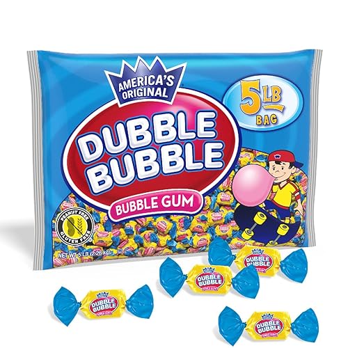 Dubble Bubble Original Twist Bubble Gum - Individually Wrapped Candy - Gluten Free, Kosher & Peanut Free - 5 Pound Bag