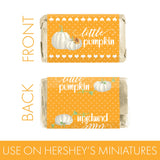 Orange Little Pumpkin Baby Shower Mini Chocolate Candy Bar Wrappers, Fall Baby Gender Reveal - 42 Stickers