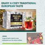 Soeos Mulled Wine Spice Kit 2.96 oz (0.74 oz*4), Mulling Spices for Wine, Apple Cider, and Tea, Mix of Six Premium Mulling Spices, Including Cinnamon
