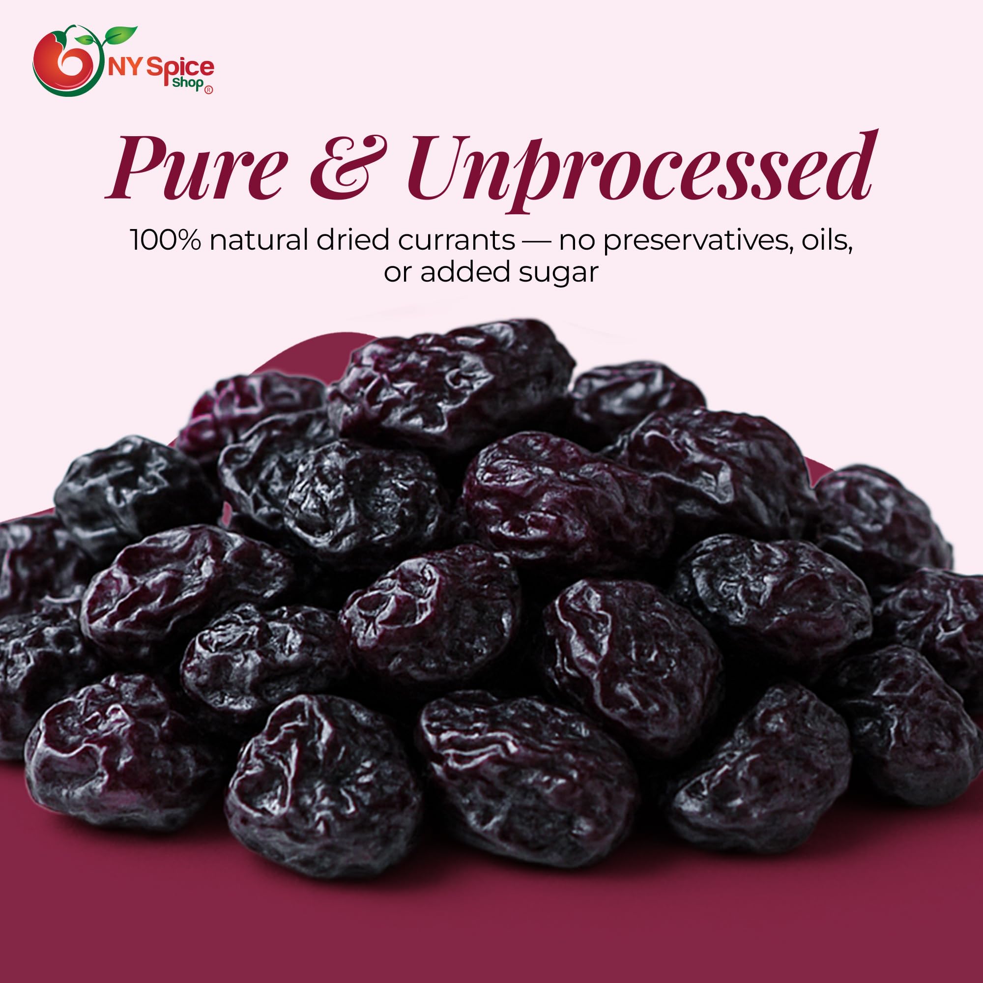 NY Spice Shop Currants Dried Fruit - 3 Pound Currant Raisins - Dried Currants for Baking - Naturally Dried Red Currants - Sweet Black Currant Dried
