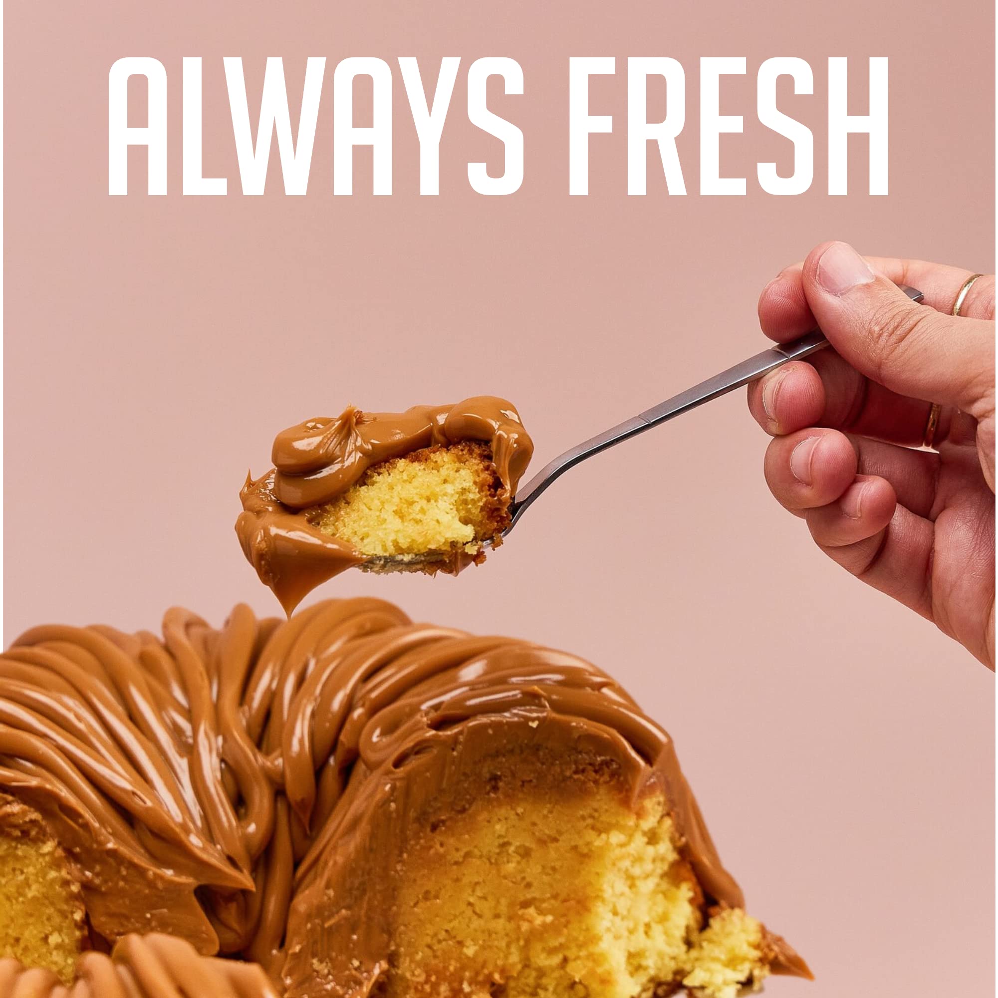 Mo's Bundt Cakes - Happy Birthday Cake, Fresh Dulce de Leche Bundt Cake Delivered To Your Door - Birthday Gift For Men, Women, Dad, Mom, Husband