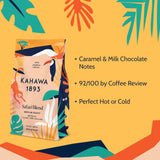 Kahawa 1893 Whole Bean Coffee Medium Roast Safari Blend 12 Oz - As Seen on Shark Tank, High Antioxidants, Naturally Sweet, Organically Grown