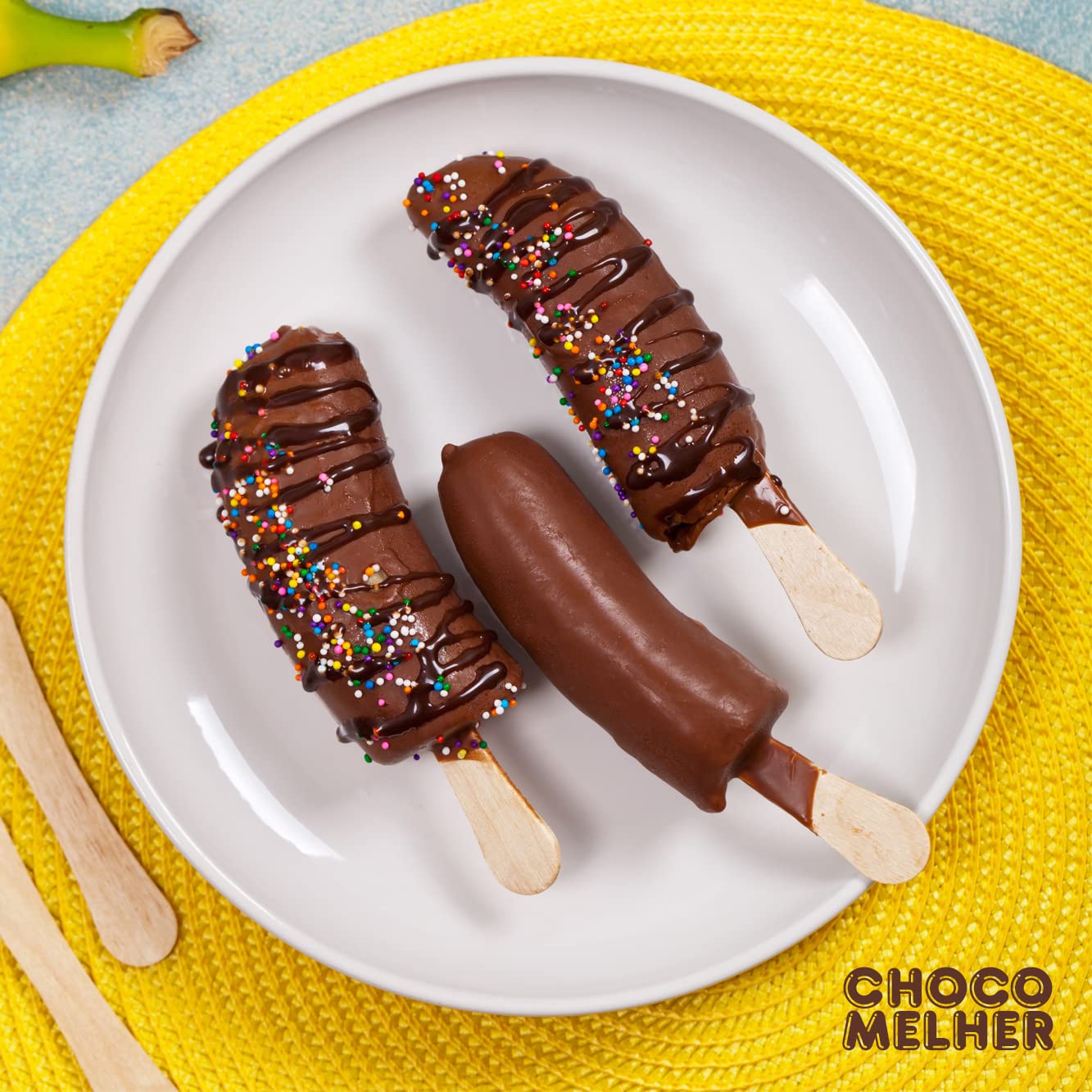 CHOCOMELHER Clasico - 2 Pack Milk Chocolate Flavored Coating for Chocobananos - Cobertura de Chocolate - Best to Cover Frozen Bananas & Strawberries