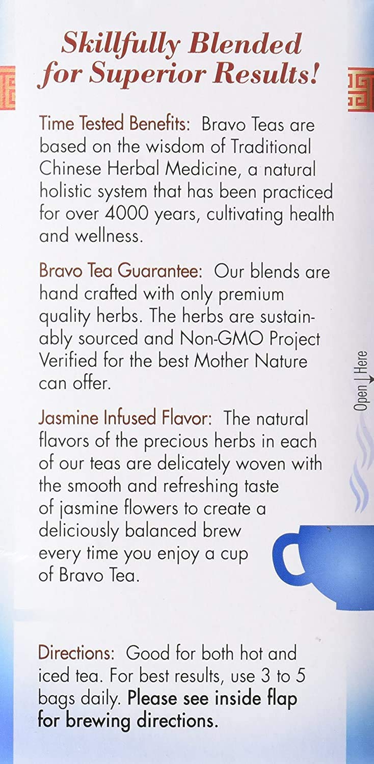 Bravo Tea, Sugar Level (Blood Sugar) Herbal Tea, Caffeine Free, 20 Tea Bags (Two Pack)