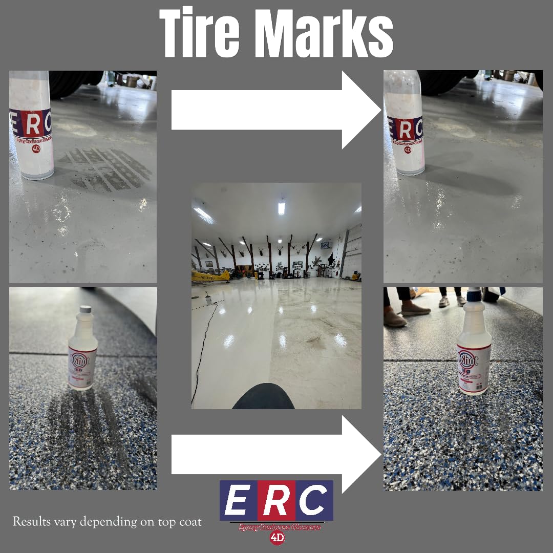 ERC #1 Epoxy Cleaner - Concentrated Formula (1 Gallon) | Helps Removes, Oil Stains | No Haze or Sticky Residue | For Epoxy Floors & Sealed Concrete