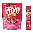 FAVE USDA Organic Fruit Punch Drink Mix, 16 Stick Pouch | No Artificial Colors or Flavors, Non-GMO