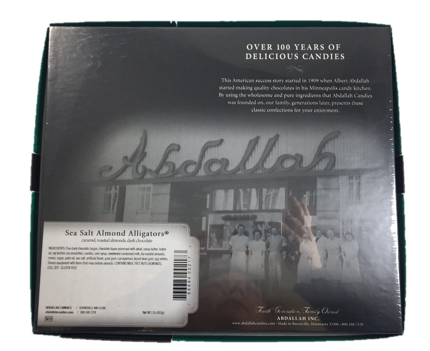 Abdallah Chocolates Sea Salt Almond Alligators 1 Pound (LB)