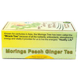 Moringa Peach Ginger Tea 28 tea bags (Keto, Detox, Paleo, Vitamin & Minerals, Vegan, Gluten-Free, Non-GMO, Herbal, Caffeine-Free)
