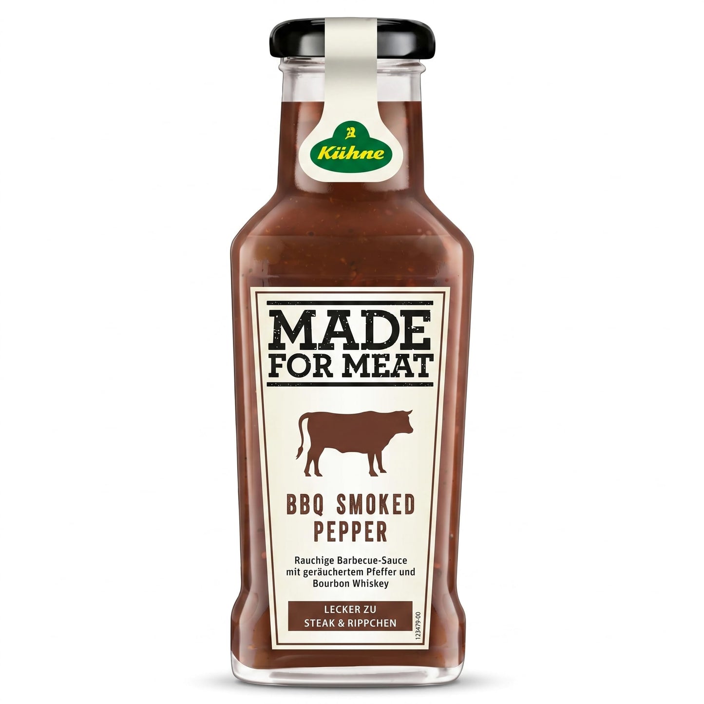Kuhne Smoked Pepper BBQ Sauce, 8oz, Barbecue Sauce with Bourbon for Chicken Wings, Grilled Meat and Barbecues, Sweet and Smoky