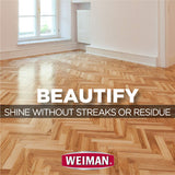Weiman Hardwood Floor Cleaner - Surface Safe, No Harsh Scent, Safe for Use Around Kids and Pets, Residue Free - 27 oz. Trigger