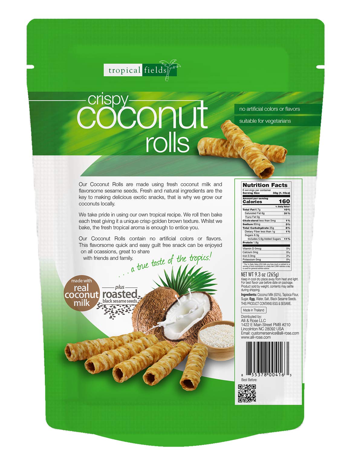 2 pack Tropical Fields Crispy Coconut Rolls