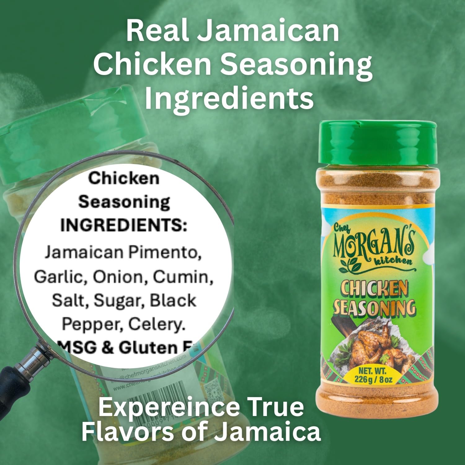 Chef Morgan’s Kitchen Chicken Seasoning - 8oz All-Natural Herbs & Spices Shaker - Gluten-Free, No MSG Gourmet Dry Rub for Rotisserie, Grilled & Baked