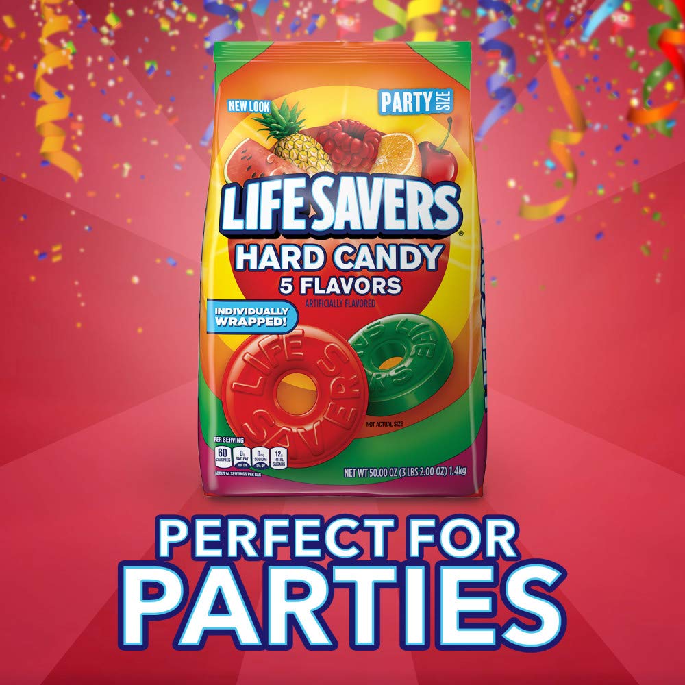 LIFE SAVERS 5 Flavors Hard Candy, Party Size, 50 oz Bag