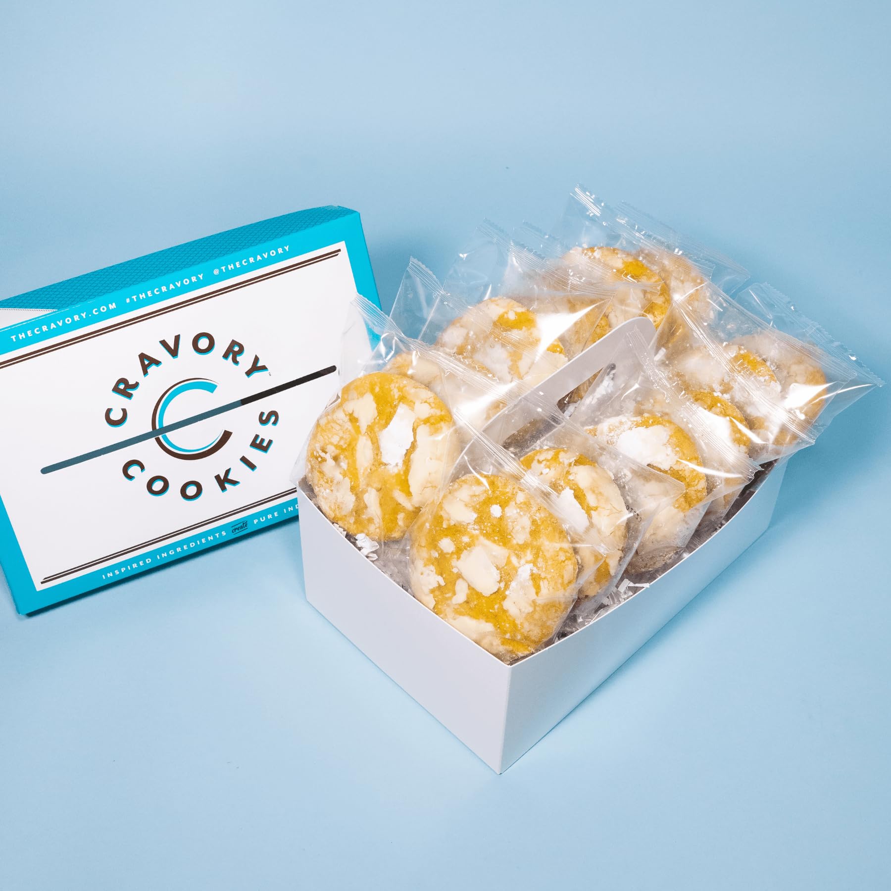 The Cravory: Lemon Bar Cookies - 24 cookies, 2.0 oz. each - Individually Wrapped - Gourmet - Baked Fresh - Dessert, Snack or Baked Goods