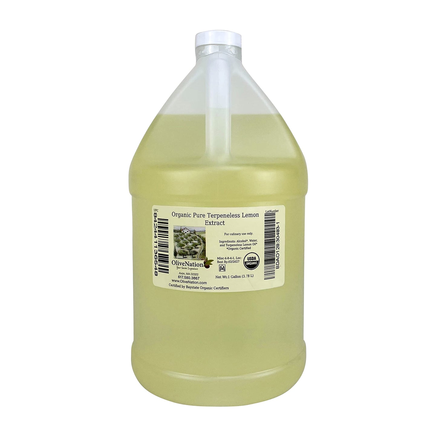 Organic Terpeneless Lemon Extract - Tart Lemony Flavor for Cakes - Cookies - Icing - Filling - PG Free - Non-GMO - Gluten Free - Kosher - Vegan - 8