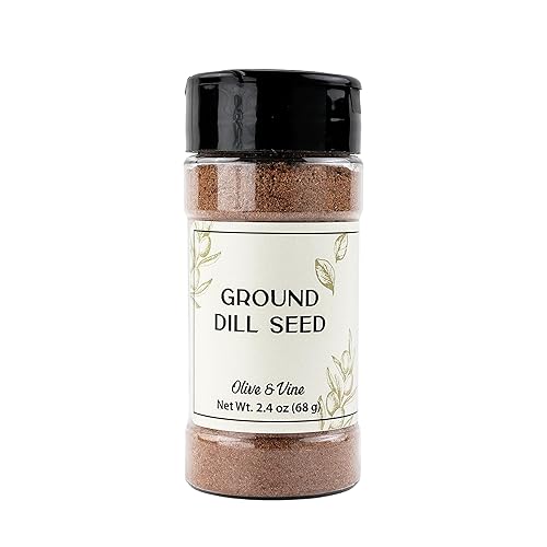 Olive & Vine Ground Dill Seed, Earthy Flavor, For Pickling & Dressings, Rich Tradition, Authentic Taste, For Global Recipes (2.4 Ounce)
