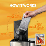 Breakfast Blend Coffee Filter Packs, 2 oz, 40 Count, Medium Roast, 3rd Party Tested Low Acid Mold Free Ground Coffee for 10-12 Cup Drip Coffee Makers