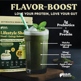 BBfL Grass-Fed Whey Protein Shake - 21g rBGH-Free Protein, Matcha + Apple Cider Vinegar, Prebiotics, Digestive Enzymes, Adaptogens for Stress & Mood