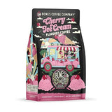 Bones Coffee Company Cherry Ice Cream Flavored Coffee, Medium Roast Low Acid Arabica Beans Compatible with Auto drip and French Press Coffee Maker, 12