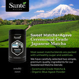 Santé Matcha: Sweet Matcha - Ceremonial Grade Japanese Matcha + Organic Agave Powder- From The Aichi Prefecture Region & First Harvest - Matcha Powder